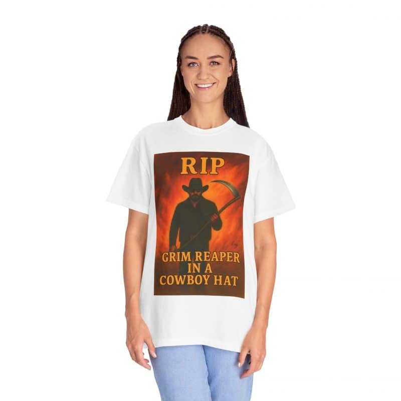 Rip Wheeler T-Shirt – Grim Reaper in a Cowboy Hat - Image 3