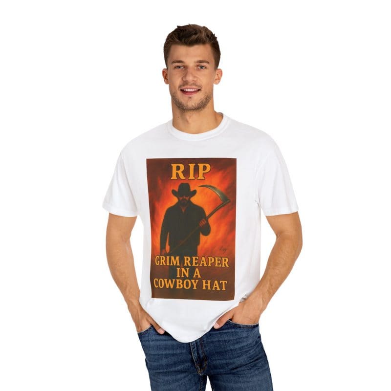 Rip Wheeler T-Shirt – Grim Reaper in a Cowboy Hat - Image 2