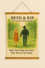 Beth and Rip Decor Wood Topped Tapestry