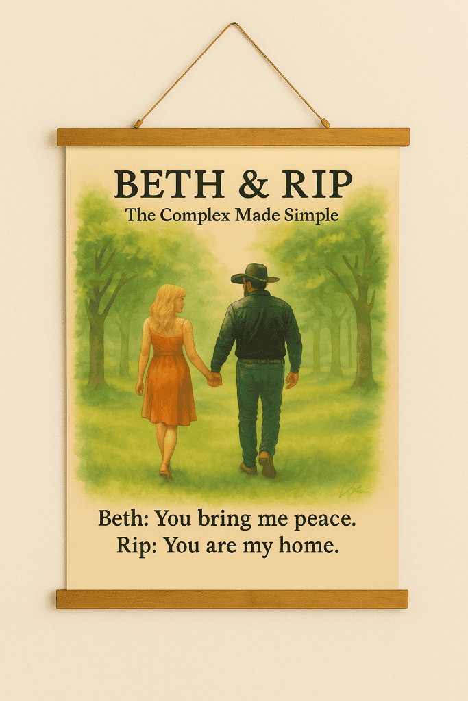 Beth and Rip Decor Wood Topped Tapestry