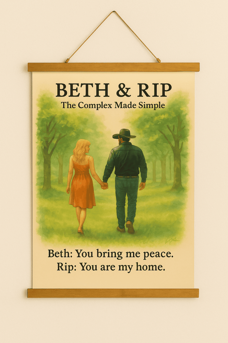 Beth and Rip Decor Wood Topped Tapestry