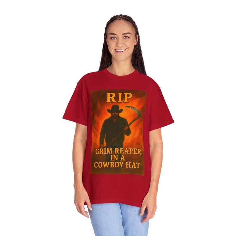 Rip Wheeler T-Shirt – Grim Reaper in a Cowboy Hat - Image 45