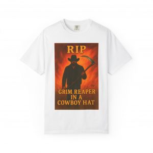 Rip Wheeler t-shirt showing the Grim Reaper in a cowboy hat.