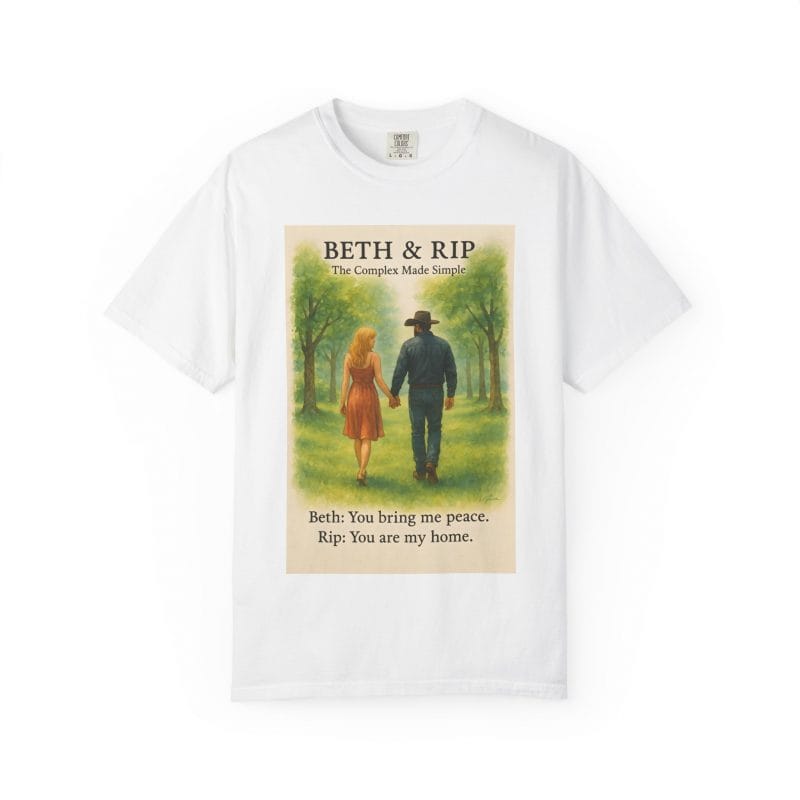 Beth and Rip T-shirt shows a rare moment of tenderness.
